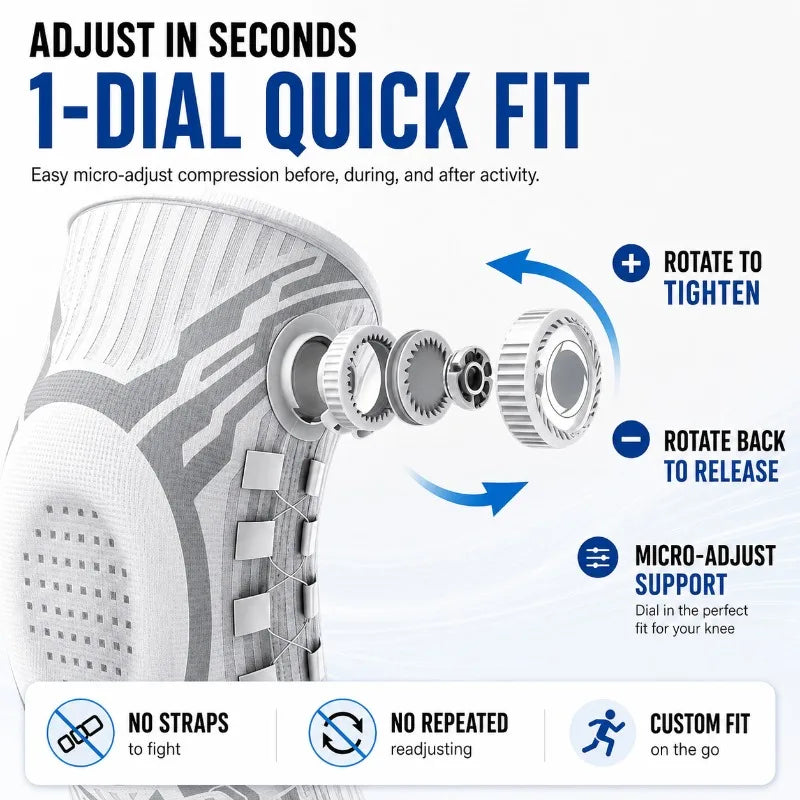 VELMU FlexDial™ – תומך ברך מתכוונן עם מנגנון כיוון מדויק